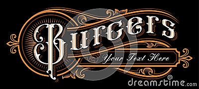 Burgers Lettering design. Vector Illustration