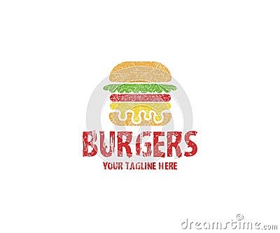 Burgers Logo Template. Hamburger Vector Design Vector Illustration