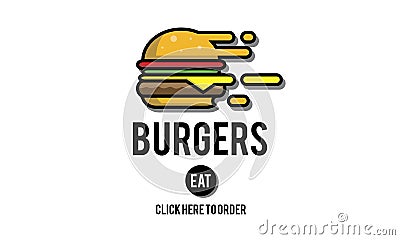 Burgers Online Buying Junk Food Nourishment Concept Stock Photo