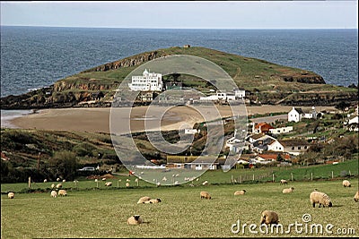 Burgh Island Devon England Hotel and sandy beach Editorial Stock Photo