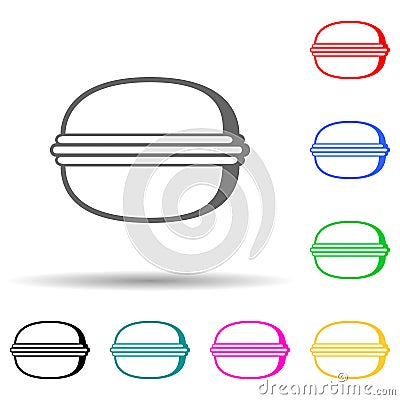 burgher multi color style icon. Simple thin line, outline vector of bakery shop icons for ui and ux, website or mobile application Stock Photo