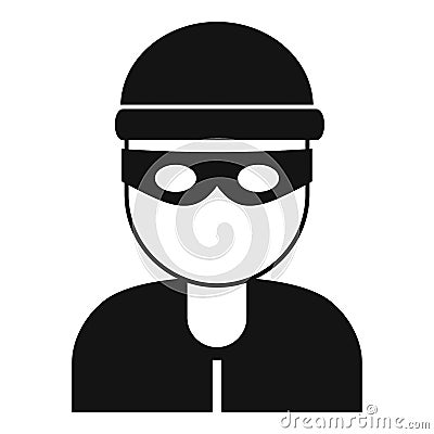 Burglar icon, simple style Vector Illustration