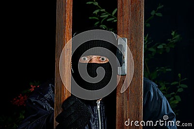 Burglar window four Stock Photo