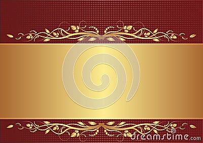 Burgundy and gold background Vector Illustration