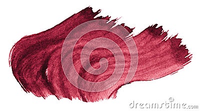 Burgundy watercolor is a trendy color, bright, isolated spot with stains and borders. Bloody smear watercolor frame Stock Photo