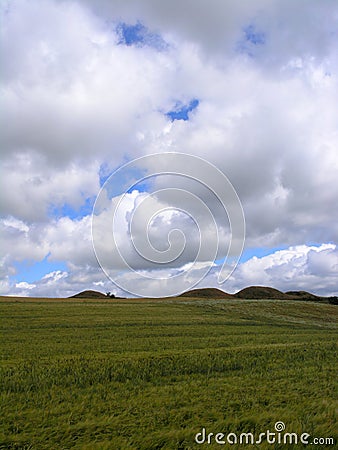 Burial mounts Stock Photo