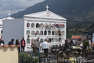 Burial vaults in a cemetery on Day of the Dead Editorial Stock Photo