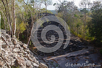 Archaeological Site: El Mirador, the cradle of Mayan civilization and the oldest mayan city in history Stock Photo