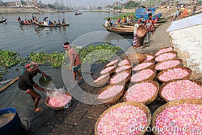 Buriganga river pollution at Dhaka Editorial Stock Photo