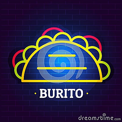 Burito logo, flat style Vector Illustration