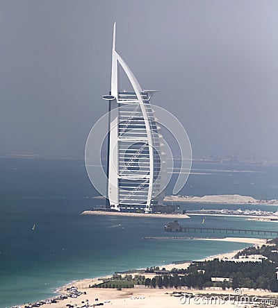 Burj Al Arab Aerial shot Editorial Stock Photo