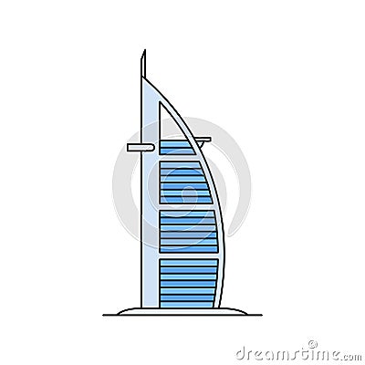 Burj-al-arab icon. vector illustration Vector Illustration