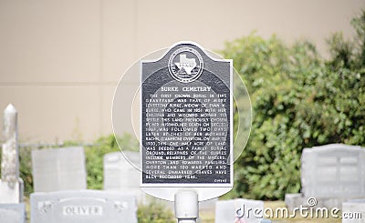 Burke Cemetery, Forth Worth, Texas Editorial Stock Photo