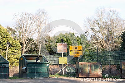 A Trash waste dump for local residents and a Vulture Editorial Stock Photo