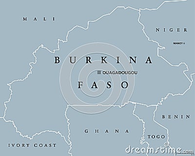 Burkina Faso political map Vector Illustration