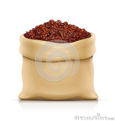 Burlap sack with coffee grain. Eps10 vector illustration. Vector Illustration