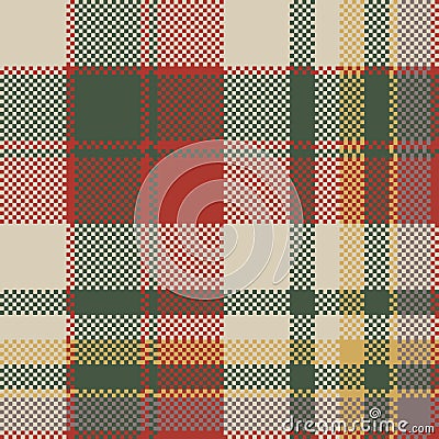 Burlap tartan fabric texture check seamless pattern Vector Illustration