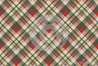 Burlap tartan fabric texture check seamless pattern Vector Illustration