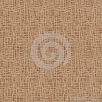 Burlap texture. Brown fabric. Canvas seamless background pattern. Cloth linen sack backdrop. Vector Illustration