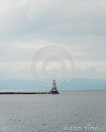 Burlington Breakwater North Lighthouse, on Lake Champlain, in Burlington, Vermont Stock Photo