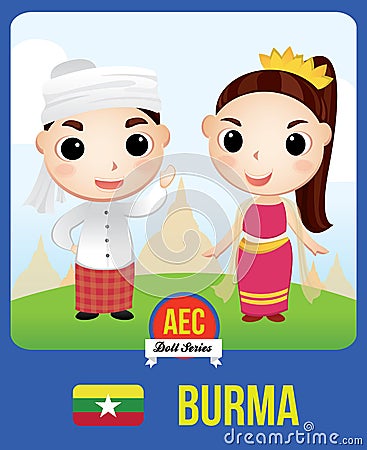 Burma AEC doll Vector Illustration