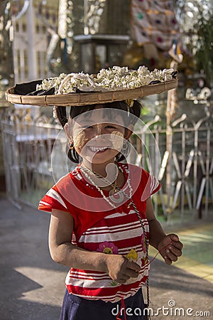 Burmese Child - Mandalay - Myanmar (Burma) Editorial Stock Photo