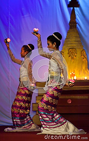 Burmese Dance - Asian Traditional Theatre and Dance Editorial Stock Photo