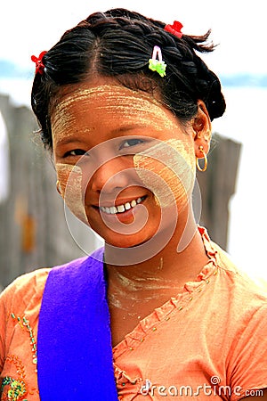 Burmese girl, Myanmar Editorial Stock Photo