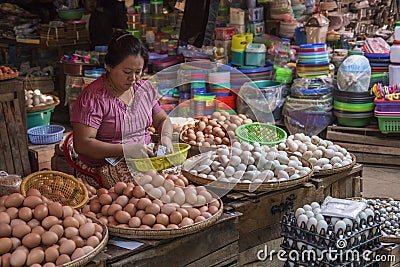 Market Stall - Bagan - Myanmar (Burma) Editorial Stock Photo