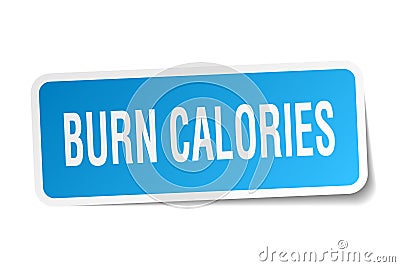 Burn calories square sticker Vector Illustration