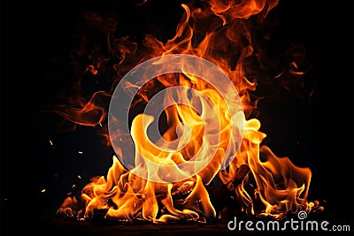 Burn effect pattern with a fiery blaze and torch backdrop Stock Photo