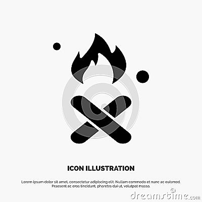 Burn, Fire, Garbage, Pollution, Smoke solid Glyph Icon vector Vector Illustration