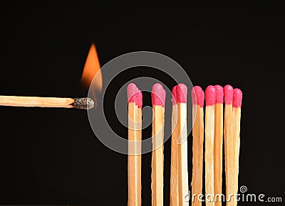 Burn match Stock Photo