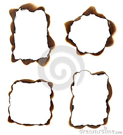 Burn paper frame background Stock Photo