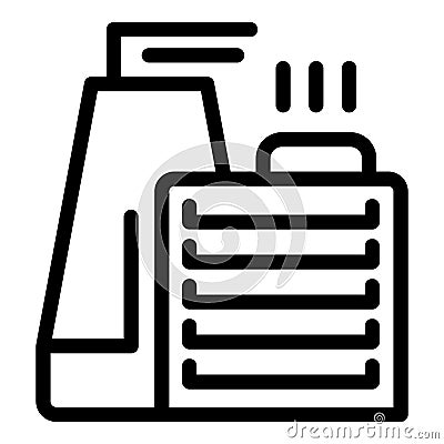 Burn reactor icon outline vector. Atomic power station Stock Photo