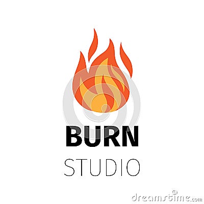 Burn studio fire flame logo Vector Illustration