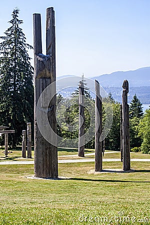 Burnaby, BC, Canada, August 2nd,,2022 : Kamui Mintara Playground of the Gods in Burnaby Mountain Conservation Area Editorial Stock Photo