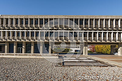 BURNABY, CANADA - NOVEMBER 17, 2018: Simon Fraser University Campus on Burnaby Mountain Editorial Stock Photo