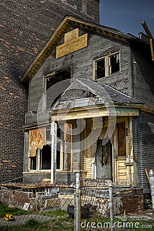 Burned Abandoned House Stock Photo
