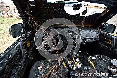 Burned car Stock Photo