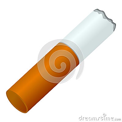 Burned cigar icon, cartoon style Vector Illustration