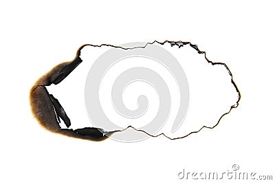 Burned hole Stock Photo