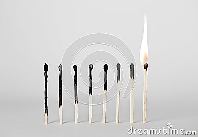 Burned Matches Stock Photo