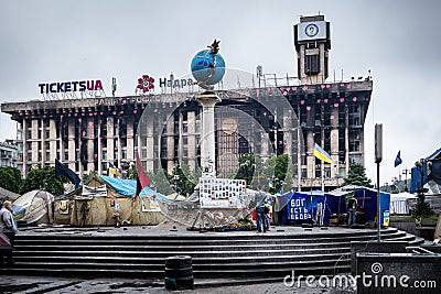 Burned-out building Kiev, Ukraine Editorial Stock Photo