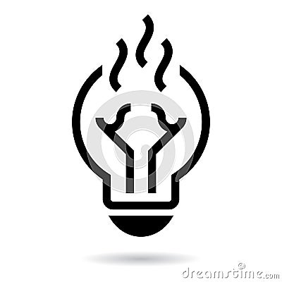 Burned out light bulb vector icon Vector Illustration