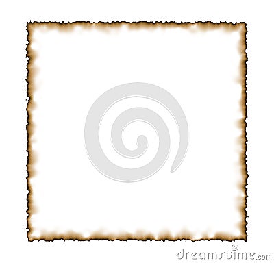 Burned paper with clipping patch isolation Stock Photo