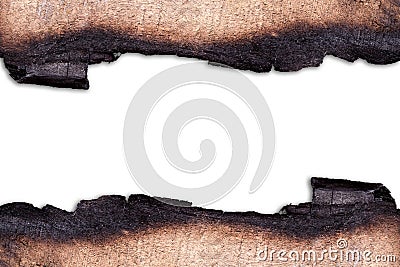 Burned wood Stock Photo