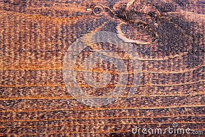 Burned wooden texture macro orange color with brown Stock Photo