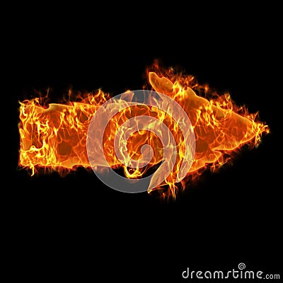 Burning arrow Stock Photo