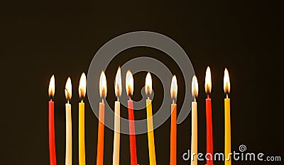 Burning birthday candles Stock Photo